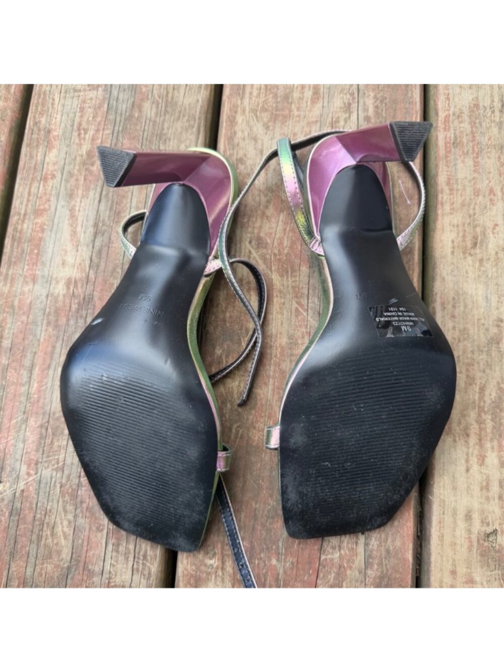 Nine West Pink Metallic Strappy Heeled Sandals Size 9M - Picture 6 of 9